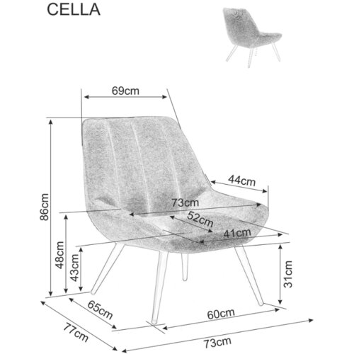 Molarem Home fotelja Cella - maslinasta Slike