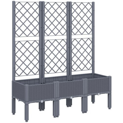 Maison Chic Cvetlično korito - Cvetlični Lonec z oporno mrežo sivo 120x40x142 cm PP, (21790132) Cene