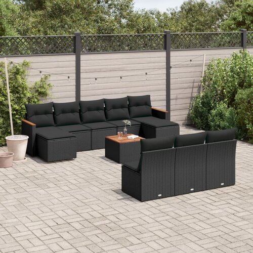  11-dijelni set vrtnih sofa od poliratana s jastucima Slike