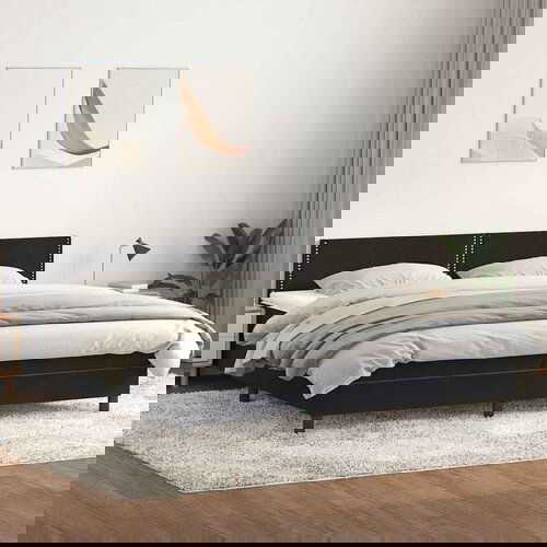 VidaXL Box spring krevet s madracem crni 180x220 cm bar&amp;scaron;unasti Slike