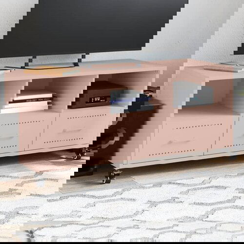 VidaXL TV omarica roza 100,5x39x43,5 cm hladno valjano jeklo Slike