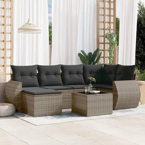 vidaXL 7-dijelni set vrtnih sofa sivi od poliratana Cijene