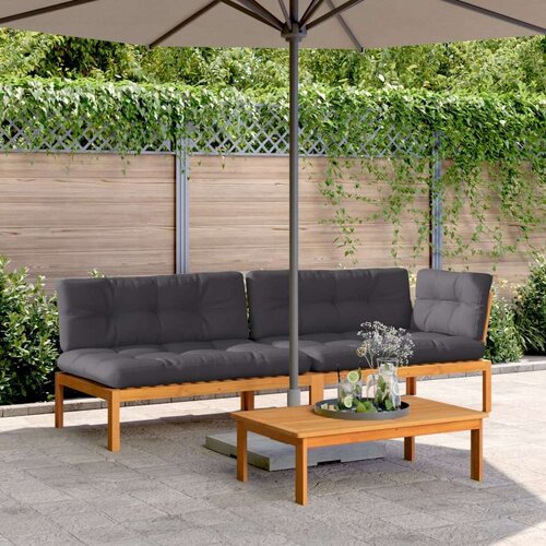  3-dijelni set vrtnih sofa od paleta s jastucima od drva bagrema Cene