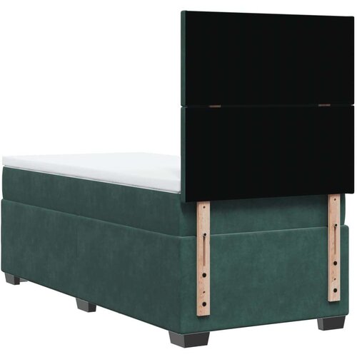 VidaXL box spring krevet s madracem tamnozeleni 90x190 cm bar&amp;scaron;unasti Slike