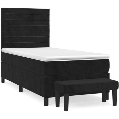 vidaXL Box spring krevet s madracem crni 90x190 cm baršunasti Cene