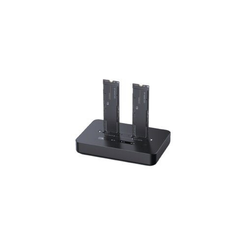  Postolje za dva M.2 SATA &amp;amp; NVME SSD drive docking station, black GEMBIRD, Type-C, DD2-U3M2 Slike