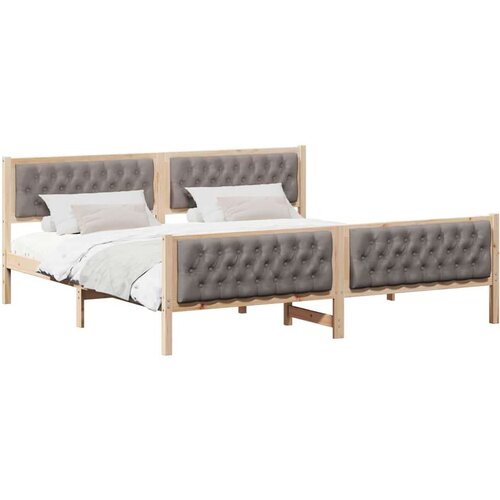  Okvir za krevet Sivo-smeđa 200 x 200 cm tkanina Slike