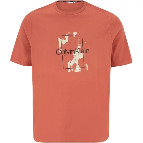Calvin Klein Majica bež / narančasta / crna