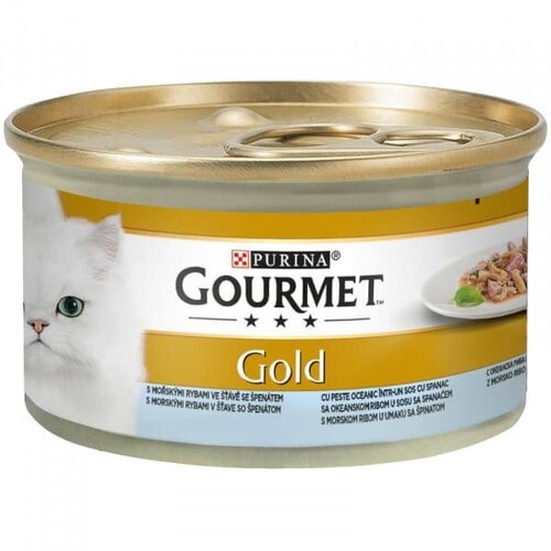 Purina gourmet Gold Vlažna hrana za mačke tuna i spanać 85 g Slike