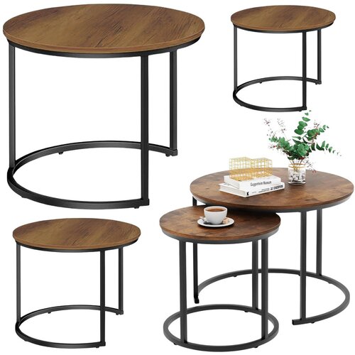  Set okruglih stolića za dnevni boravak 3u1 Compact - 51cm 40cm 30cm Slike