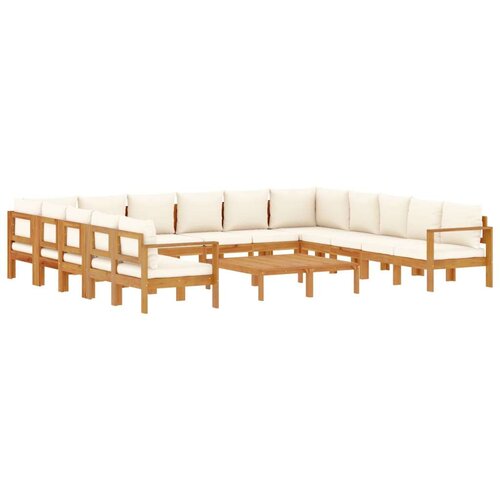 VidaXL 10-dijelna set vrtnih sofa s jastucima masivno bagremovo drvo Slike