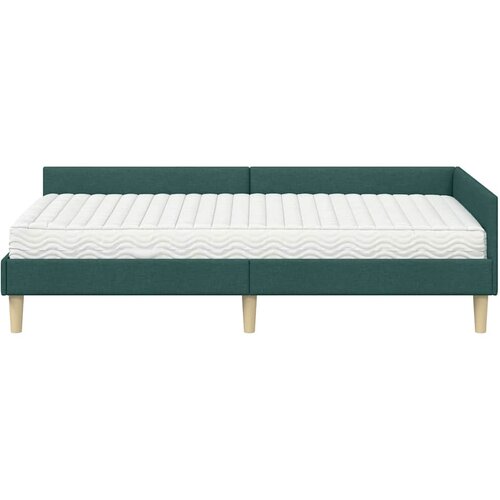  Kutni krevetni okvir s madracem 2 kom. Tamnozelena 100 x 200 cm Slike