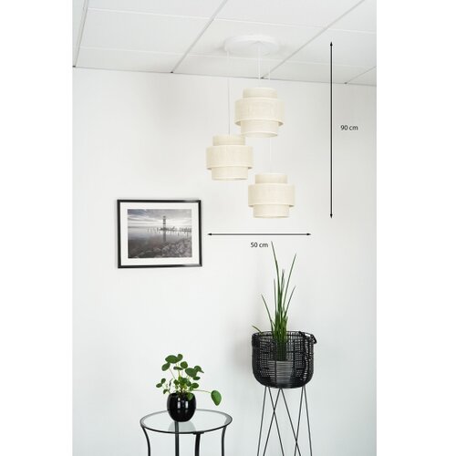  Brilagi - Visilica na sajli SPACE YUTE 3xE27/15W/230V krem/bela Slike