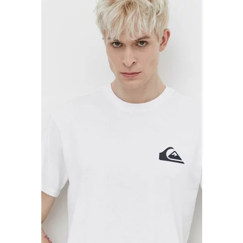 Quiksilver Bombažna kratka majica moški, bela barva