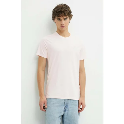 Hollister Co. Bombažna kratka majica moška, roza barva, KI324-4089