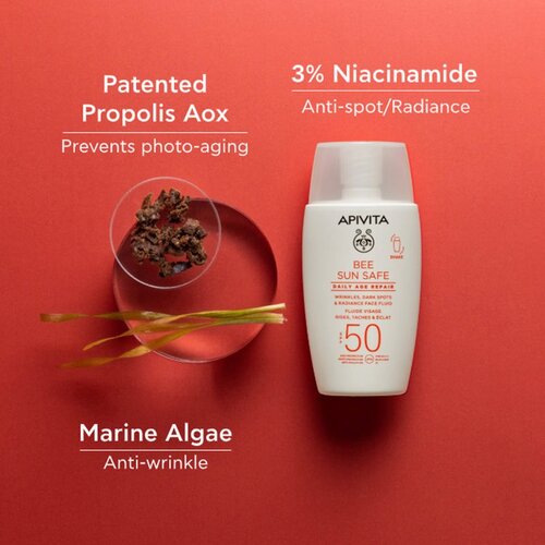 Apivita Bee Sun Safe Daily Age Repair Fluid SPF50 za&amp;scaron;titni fluid protiv bora SPF 50 50 ml Slike