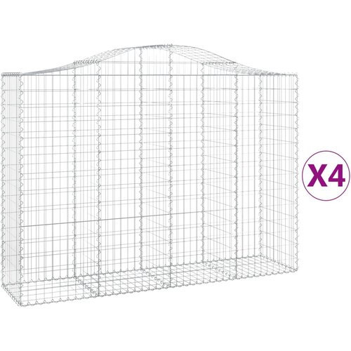  Lučne gabionske ko&amp;scaron;are 4 kom 200x50x140/160cm pocinčano željezo Slike