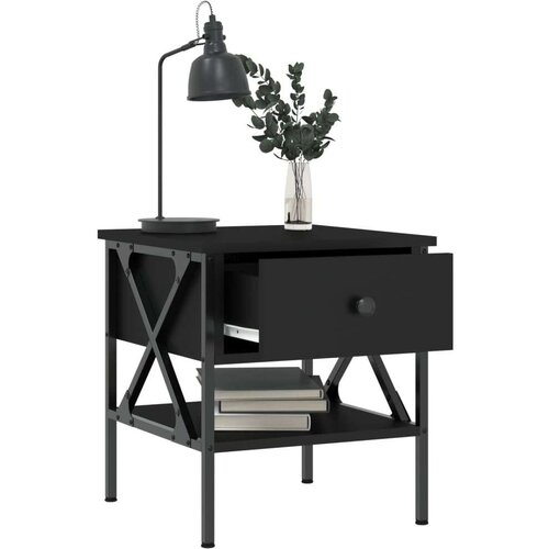 VidaXL Noćni ormarići 2 kom crni 40 x 42 x 45 cm od konstruiranog drva Slike