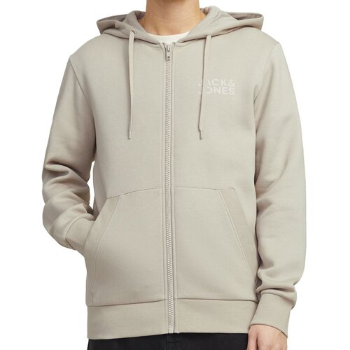JACK&JONES mu&scaron;ka dukserica s kapuljačom i zatvaračem Corp Logo (bež) Cijene
