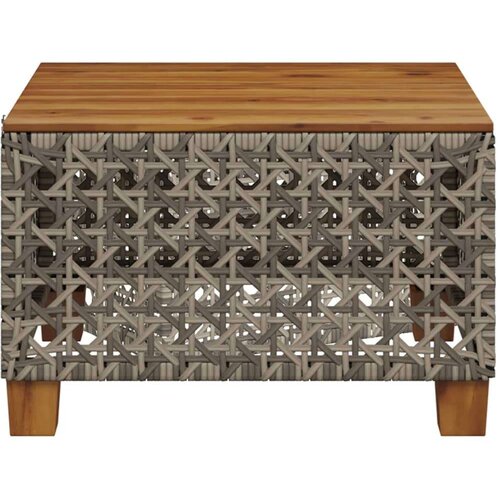VidaXL vrtni stol sivi 55 x 55 x 36 cm od poliratana i bagremovog drva Slike