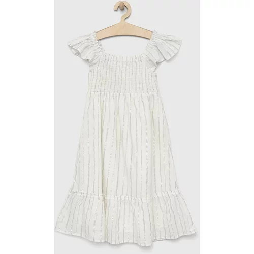 GAP Dječja haljina boja: bijela, midi, širi se prema dolje