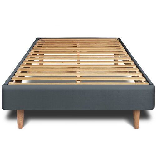 Sommeil de plomb Vzmetni boksi z letvami 90x190 cm - Žametna blago - Sestavljanje, (21608078) Cene