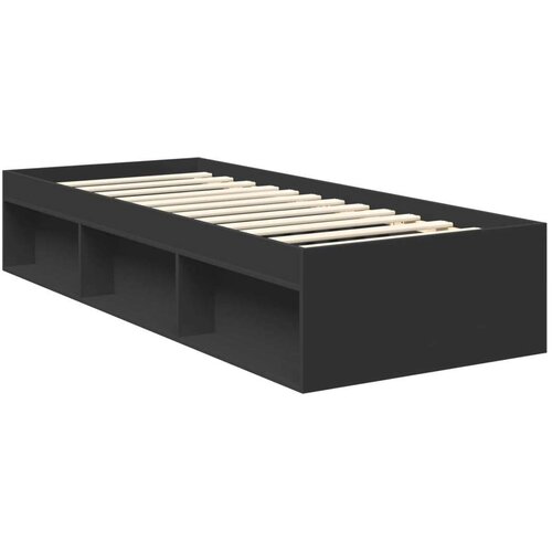  Okvir za krevet Crna 75 x 190 cm Čvrsto borovo drvo Slike
