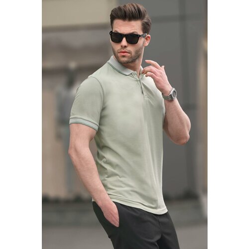 Madmext Almond Green Regular Fit Men's Polo Neck T-Shirt 6105 Slike