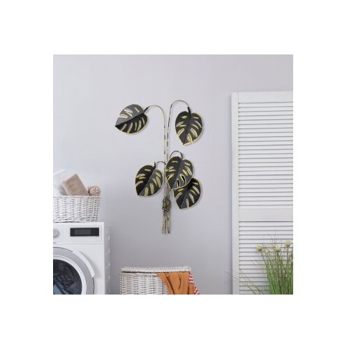 WALLXPERT dekorativni metalni zidni pribor monstera gold Slike