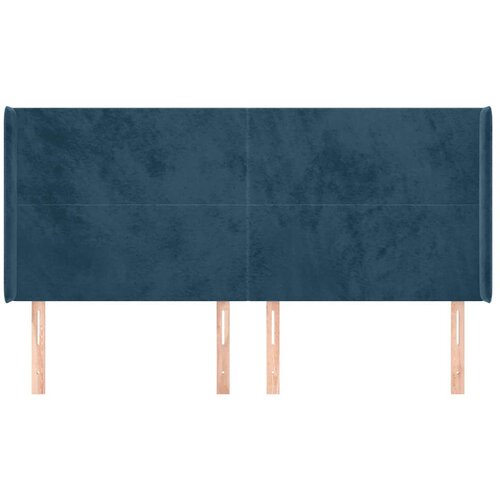  Uzglavlje s u&amp;scaron;ima tamnoplavo 163x16x118/128 cm bar&amp;scaron;unasto Slike