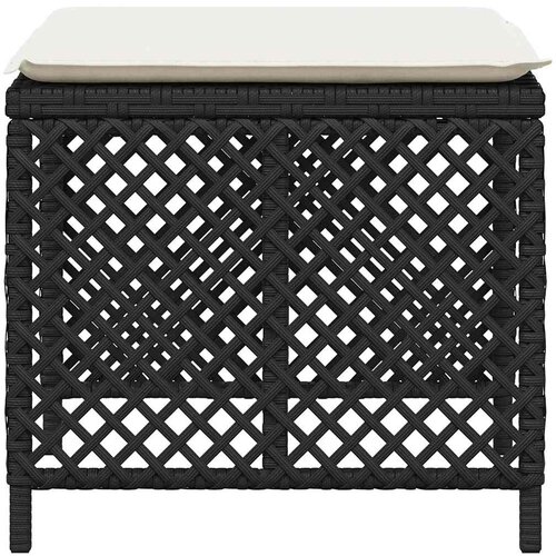  Vrtni taburei s jastucima 4 kom crni 41x41x36 cm od poliratana Crna Slike