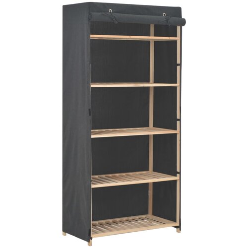 VidaXL Garderobna omara iz blaga 79x40x170 cm siva Slike