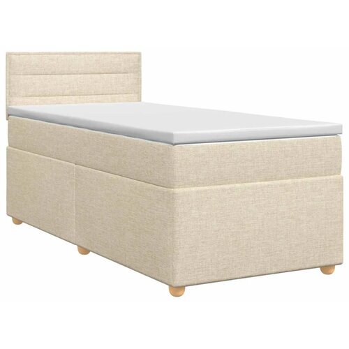  Boxspring krevet s madracem Krem 90 x 200 cm Tkanina - Krem 90 x 200 cm Dizajn linija Slike