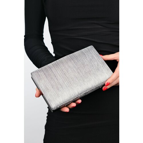 LuviShoes YADAYA Platinum Striped Women's Evening Bag Slike