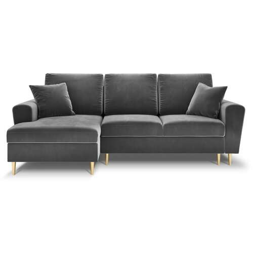 Cosmopolitan Design Svijetlo siva baršunasti sklopiva/s prostorom za odlaganje kutna garnitura (s lijevim kutom/s ležaljkom) Kyoto – Cijene