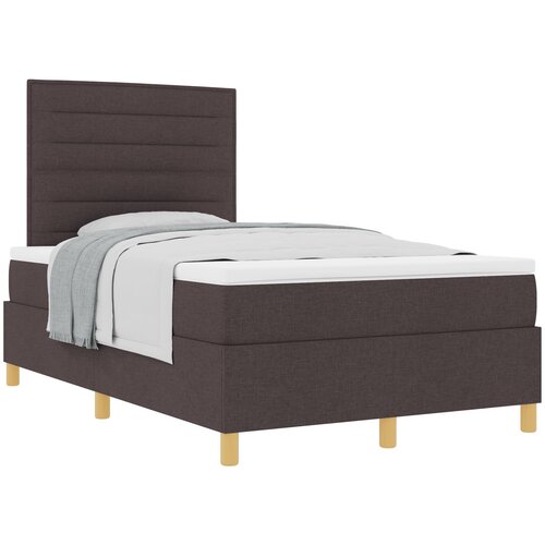 VidaXL Box Spring Postelja z Blazino Temno Rjava 120x200 cm Tkanina, (22052912) Slike