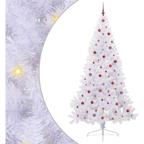  Umjetno božićno drvce s stalakom Bijelo 240 cm PVC i čelik Slike