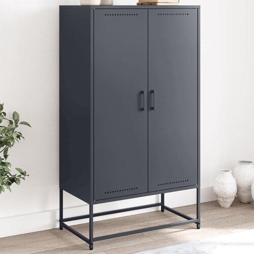 VidaXL Visoka omara antracit 68,5x38,5x123,5 cm jeklo Slike