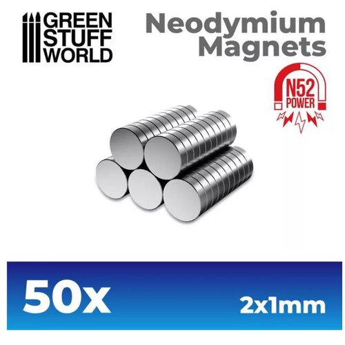 Green Stuff World neodymium magnets 2x1mm - set x50 (N52) Cene