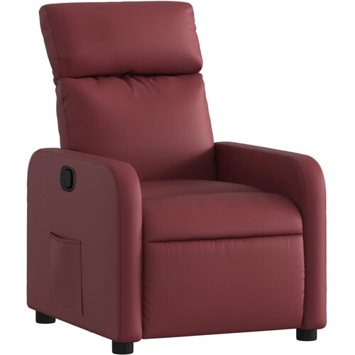 Maison Chic Naslanjač - Relax naslanjač vinsko rdeče umetno usnje, (22040292) Slike