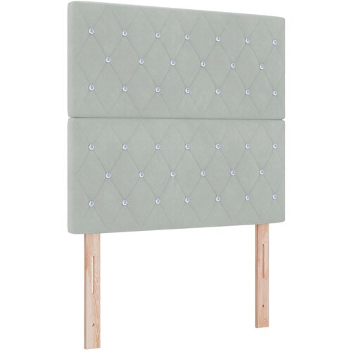 VidaXL Naslon za glavu s kristalnim gumbima kapitonirani svjetlosivi 90 cm pli&amp;scaron;ani, Naslon za glavu s kristalnim gumbima kapitonirani svjetlosivi 180 cm pli&amp;scaron;ani Slike