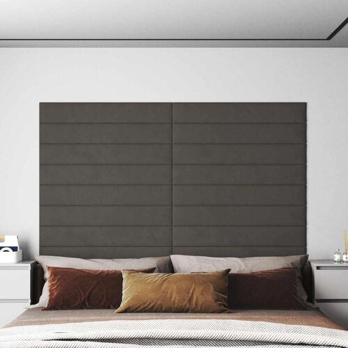  Zidna uzglavlja 12 pcs Tamno siva 90 x 15 cm Baršun Cene