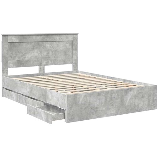  Okvir za krevet s ladicama Betonski sivi 160 x 200 cm - Beton siva 160 x 200 cm Slike