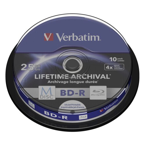 Verbatim 1x10 M-Disc BD-R BluRay 25GB 4x Speed Cakebox printable Cijene