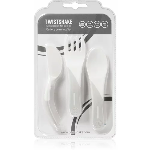 Twistshake Learn Cutlery pribor White 6 m+ 3 kos