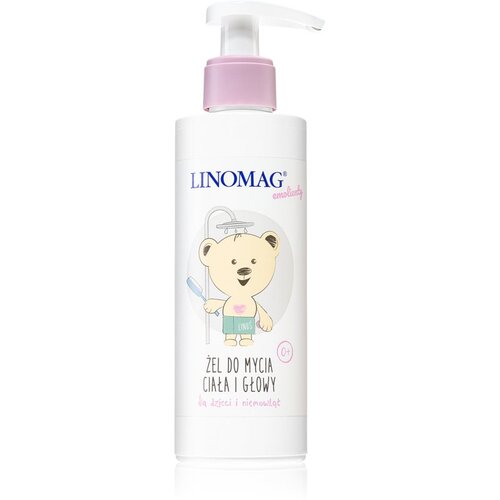 Linomag Emolienty Shampoo &amp;amp; Shower Gel gel za tu&amp;scaron;iranje i &amp;scaron;ampon 2 u 1 za djecu od rođenja 200 ml Slike