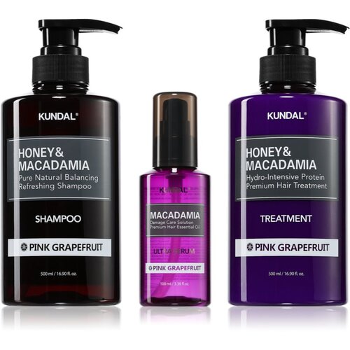 KUNDAL Honey & Macadamia Pink Grapefruit set za suhe in po&scaron;kodovane lase Cene