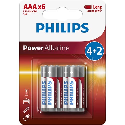 Philips 1x6 Power Alkaline AAA Batterie Vorteilspack - baterije Cijene