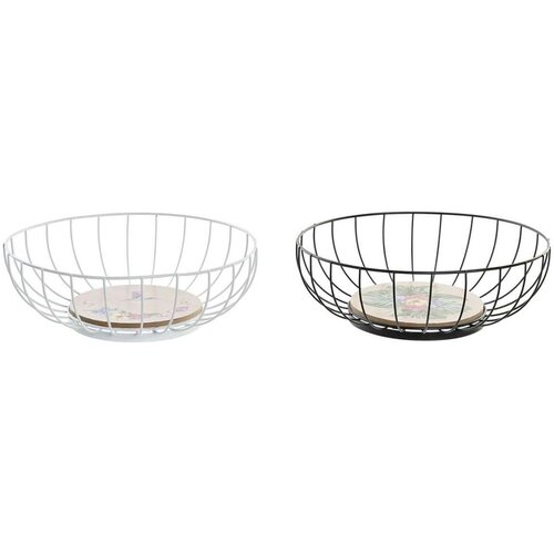 Posuda za Voće DKD Home Decor Pisana Metal Drvo MDF 28 x 28 x 11 cm (2 kom.) Cijene