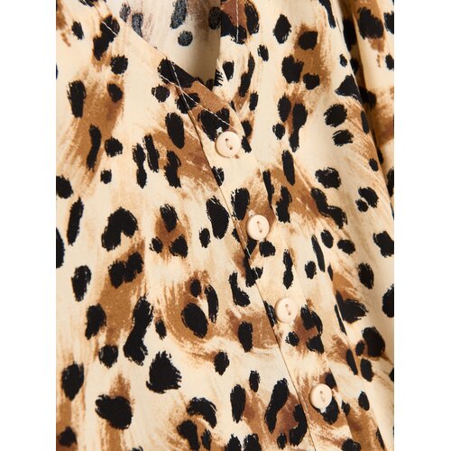 Sinsay Viskozna mini haljina s pojasom s leopard uzorkom Slike